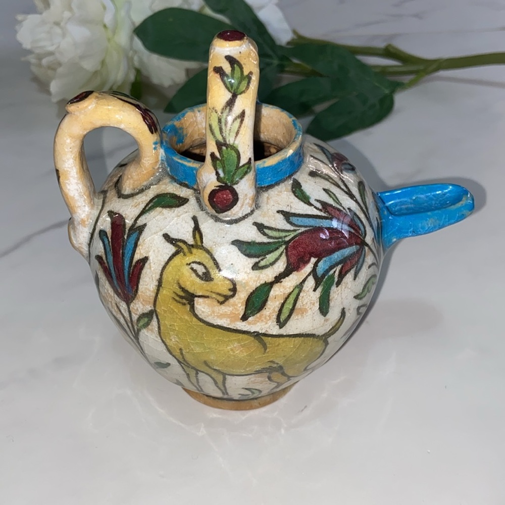 Vintage Collectible Hand Made Hand Painted Pottery Jug - Picture 7 of 17